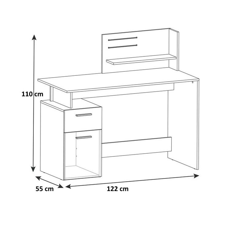 Bureau D’ordinateur Marron Et Gris Avec Tiroir – Style Fonctionnel (occasion)