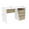 Bureau scandinave chêne/blanc Dixon