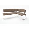 Banc d'angle réversible design métal chromé et PU Doris