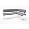 Banc d'angle réversible design métal chromé et PU Doris