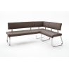 Banc d'angle réversible design métal chromé et PU Doris