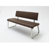 Banc design métal chromé et PU Doris