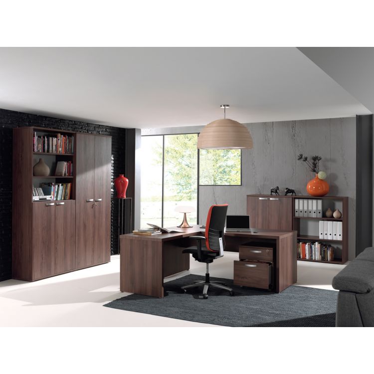 Ensemble de bureau contemporain coloris noyer Rosana