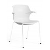 Chaise visiteur design métal blanc et PVC Janice