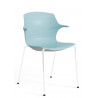 Chaise visiteur design métal blanc et PVC Janice