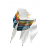 Chaise visiteur design métal blanc et PVC Janice