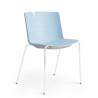 Chaise visiteur design métal blanc et PVC Mickie
