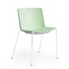 Chaise visiteur design métal blanc et PVC Mickie