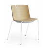 Chaise visiteur design métal blanc et PVC Mickie