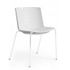 Chaise visiteur design métal blanc et PVC Mickie