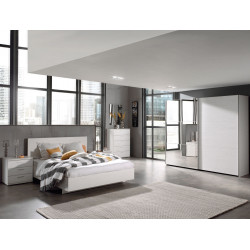 Chambre adulte contemporaine coloris chêne blanc Marvel