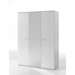 Armoire contemporaine 3 portes chêne blanc Marvel