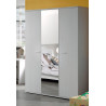 Armoire contemporaine 3 portes chêne blanc Marvel