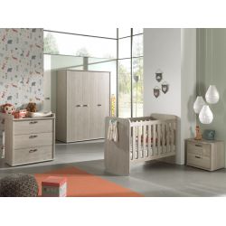 Chambre bébé contemporaine chêne gris Sherry