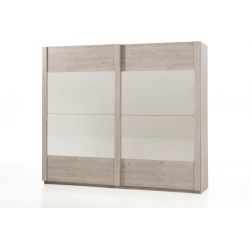 Armoire contemporaine portes coulissantes chêne clair Stefi