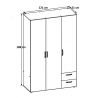 Armoire contemporaine 121 cm Soraya