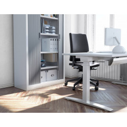 Bureau droit assis-debout contemporain coloris blanc Sofia