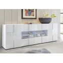 Buffet/bahut moderne 241 cm laqué blanc brillant Milenor