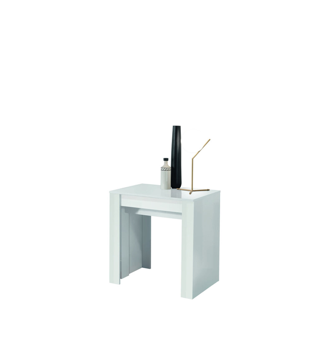 Bureau / console extensible : bois blanc laqué | Hellin