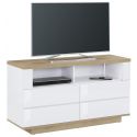 Meuble TV contemporain chêne/blanc Corso