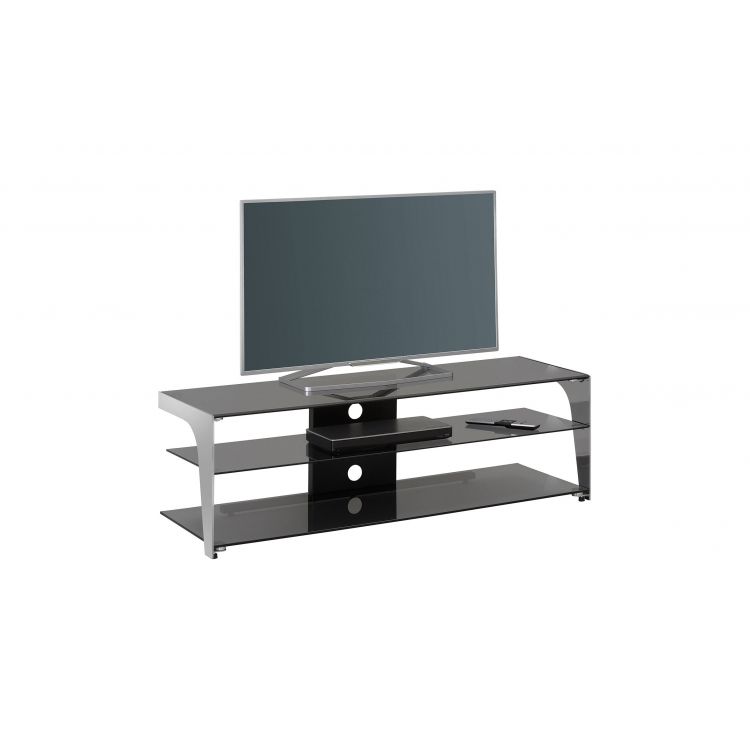 Meuble TV moderne en verre noir 130 cm Fréhel Meuble TV moderne en verre noir 130 cm Fréhel
