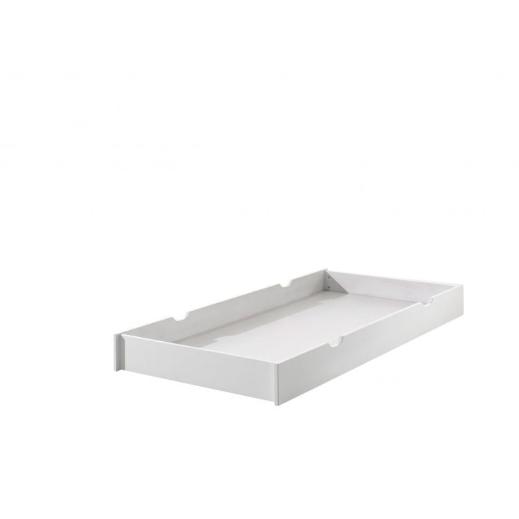 Tiroir-lit contemporain pin massif blanc Ulrick