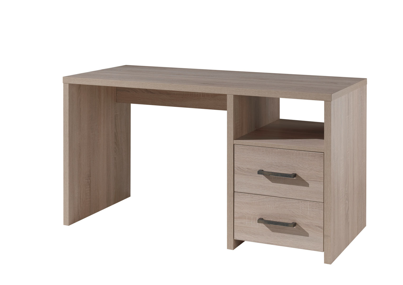 Bureau enfant avec rangement contemporain blanc/chêne Opale