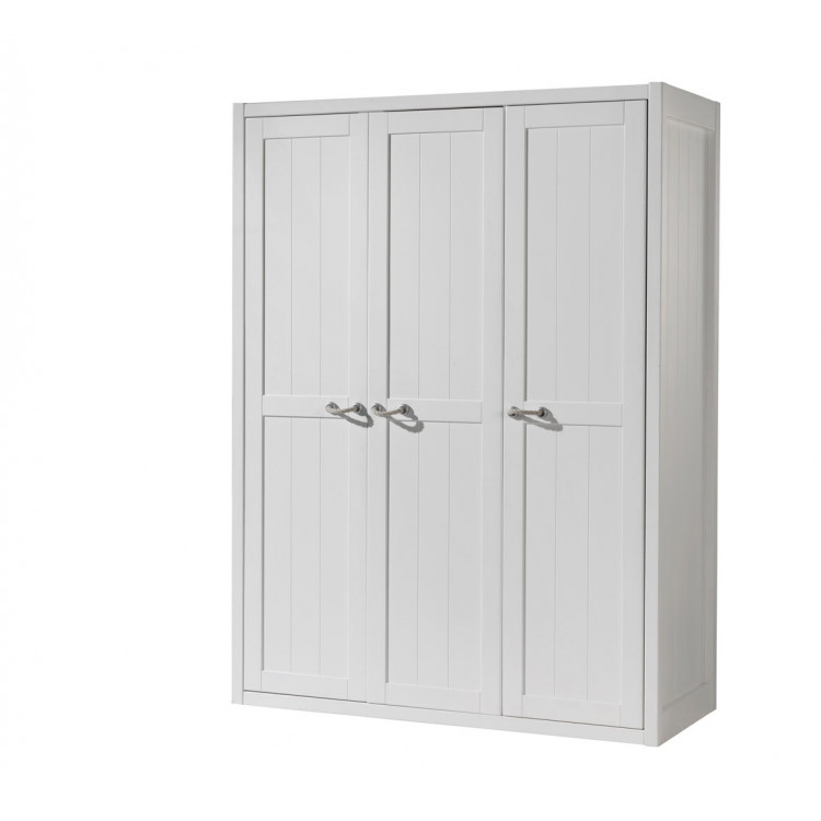 Armoire enfant contemporaine 146 cm blanc laqué Oceanie