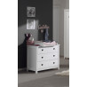 Commode enfant style campagne bois massif laqué blanc Soane