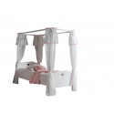 Lit baldaquin enfant style campagne blanc laqué Soane