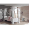 Lit baldaquin enfant style campagne blanc laqué Soane