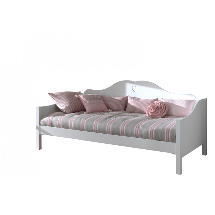 Lit banquette enfant style campagne blanc laqué Soane