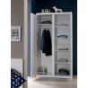 Armoire contemporaine 110 cm blanc Elara