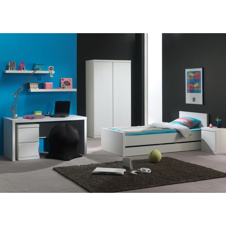 Chambre enfant contemporaine laquée blanche Elara