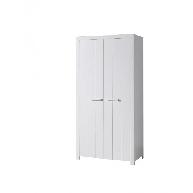 Armoire enfant contemporaine 93 cm pin massif laqué blanc Ulrick