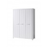 Armoire enfant contemporaine 142 cm MDF et pin massif laqué blanc Ulrick