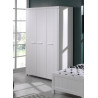 Armoire enfant contemporaine 142 cm MDF et pin massif laqué blanc Ulrick