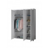 Armoire enfant contemporaine 142 cm MDF et pin massif laqué blanc Ulrick