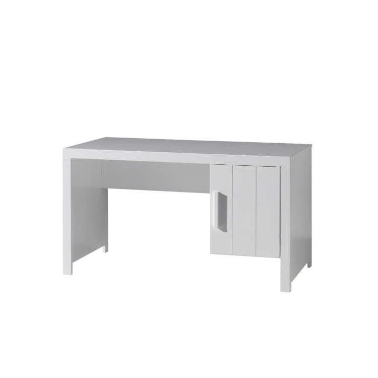 Bureau enfant contemporain MDF et pin massif laqué blanc Ulrick