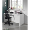 Bureau enfant contemporain MDF et pin massif laqué blanc Ulrick