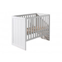 Lit bébé contemporain pin massif laqué blanc Ulrick