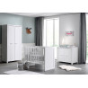 Lit bébé contemporain MDF et pin massif laqué blanc Ulrick