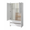 Armoire enfant contemporaine en pin massif laqué blanc Junior