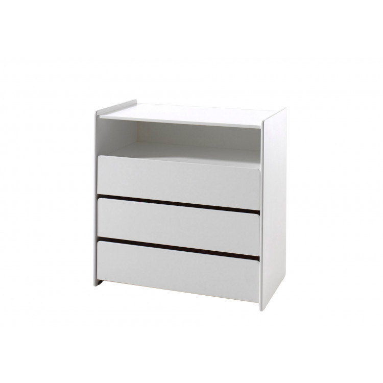 Commode enfant contemporaine en pin massif laqué blanc Junior