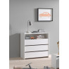 Commode enfant contemporaine en pin massif laqué blanc Junior