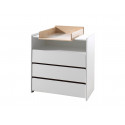 Commode à langer scandinave pin massif laqué blanc Junior