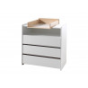 Commode à langer contemporaine en pin massif laqué blanc Junior