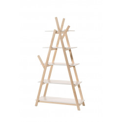 Etagère contemporaine en pin massif laqué blanc Junior