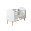 Lit bébé scandinave pin massif laqué blanc Junior
