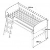 Lit surélevé enfant contemporain en pin massif laqué blanc Junior